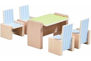 HABA Little Friends – Dollhouse Furniture Dining Room, wooden dolls house furniture, 303839