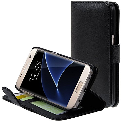 Samsung Galaxy S7 H  lle Brieftasche mit Standfunktion und Karte Halter  Flycool Ledertasche f  r Samsung Galaxy S7