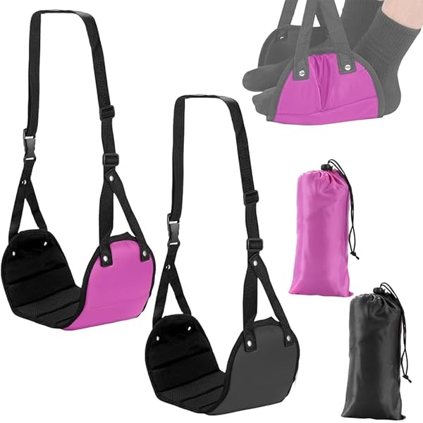 2 Stück Fußhängematte Flugzeug - Verstellbare Beinauflage Für Reisen