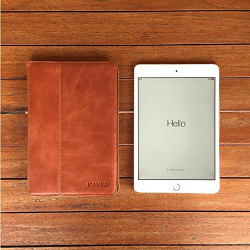 KAVAJ iPad 2017 Hülle Echtleder Case „Berlin“ für das Apple iPad (2017) Cognac-Braun aus echtem Leder mit Stand und Auto Schlaf/Aufwachenen Funktion. Dünnes Smart Cover Schutzhülle Tasche für die 5. iPad Generation - 9