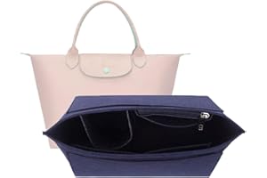 D.DUO Organizer per borsa, organizer multi-tasca in feltro, inserto pieghevole per organizer a portafoglio per Longchamp (Blu Scuro, Large)