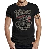 vintage design zürich 100% reine Baumwolle GASOLINE BANDIT Biker T-Shirt original Design: Vintage Racer Farbe schwarz-XL