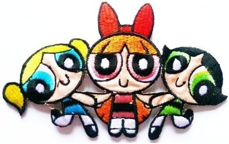 Powerpuff Girls Cartoon Patch Embroidered Iron on Hat Jacket Hoodie Backpack Ideal for Gift /12.2cm(w) X 7.7cm(h) by Think Patch cartoon