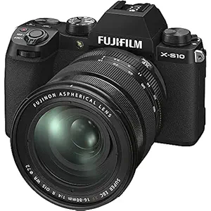 Fujifilm X-S10 Mirrorless Camera Body with XF16-80mm Lens (APS-C X-Trans CMOS 4 Sensor, EVF, IBIS, Vari-Angle LCD Touchscreen, Face/Eye AF, 4K/30P & FHD/240P Video Vlogging, Film Simulations) - Black