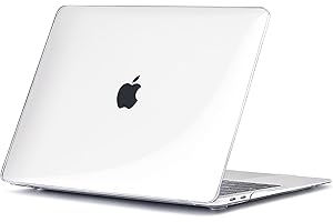 TECOOL Coque Compatible avec MacBook Air M1 (A2337) et MacBook Air 13 Pouces Retina 2020 2019 2018 (A2179 A1932), Coque Rigide de Protection en Plastique Fine, Transparente Clair