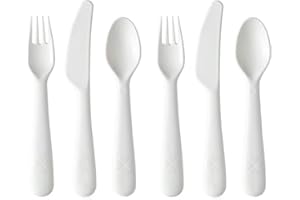 CARIBOU LIVING Children Kids Baby Toddler Cream Cutlery Set IKEA Kalas Replacements Colour Choice 6pcs Fork Knife Spoon BPA Free 6pcs