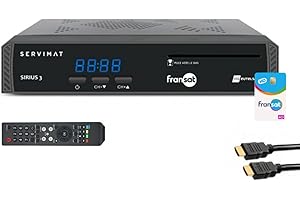 Pack SERVIMAT Récepteur TV Satellite HD + Carte Viaccess Fransat PC7 + Câble HDMI 2M