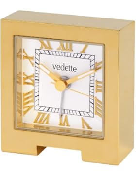 Vedette Unisex Erwachsene-Wecker VR50020 Analog vergoldet