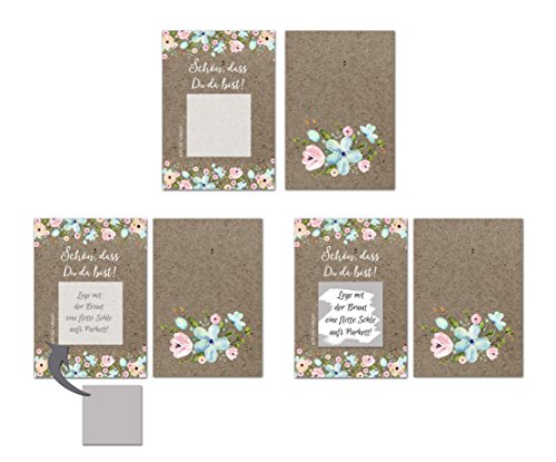 50 Rubbelkarten „Schön, dass Du da bist!“, Hochzeit Spiel, Gastgeschenk Hochzeit - 2