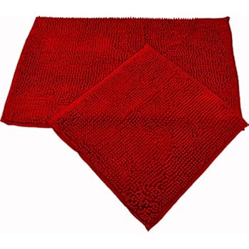 MSV Badteppich Badvorleger Duschvorleger Chenille Hochflor Badematte