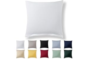 Alreya Poszewka na poduszkę 40 x 40 cm, biała, 100% bawełna dżersej, poszewka na poduszkę 40 x 40 cm, poszewki na poduszki z dżerseju, super miękka poszewka z zamkiem błyskawicznym