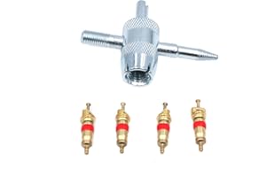 ANCLLO 4-Way Valve Tool with 4 Valve Cores Fit for All Vehicle and Air Conditioning Units