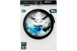 Cecotec Lavadora 12Kg de Carga Fronta Bolero DressCode 121000 A. 2000W, 1400 rpm Máximas Regulables, Certificación WoolMark, 14 Programas, Bajo Consumo, Limpieza Automática del Tambor