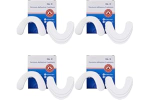 Funchic 120 cuscinetti adesivi per protesi dentarie (confezione da 4) senza zinco, a lunga durata, per una tenuta sicura e una tenuta alimentare