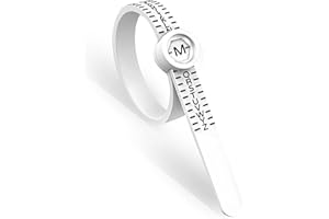 RENKE 1PCS UK Ring Sizer Measure,Ring Sizer Measure(White),Ring Measurement Tool with Magnifying Glass (A-Z Sizes) for Men and Women