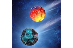 DIYSESSION Moon Ball, Hohe Sprünge Gummiball Space Ball Moonball,Planeten Hüpfbälle, 7 cm Flunkyball Bounce Ball Bouncing Ball für Kinder, Hohe Bounce-Loch-Ball Mondball Lavaball (2 Stück)