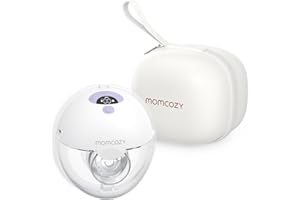 Momcozy M5 Hands Free Breast Pump, Wearable Breast Pump of Baby Mouth Double-Sealed Flange with 3 Modes & 9 Levels, Electric Breast Pump Portable - 24mm (1, Purple)