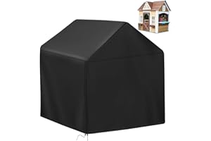 Feestars Playhouse Cover Waterproof, Protective Cover for Kids Garden Playhouse, Outdoor Weatherproof Cover with Zipper for Play House (122cm x 171cm x 162cm)