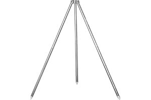 JasCherry Campfire Cooking Tripod, Adjustable Hanging Camping Tripod, for Cooking, Drying Clothes, Pot Roast, Grilling Outdoor Picnic Camping BBQ Cooking Hanger with Storage Bag