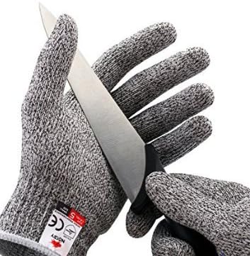 Safety Work Cut Resistant Gloves Level 5 Protective Black Silver