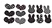Front Hair Grip Bang Set of 12 Heart and Rabbit Shape Design