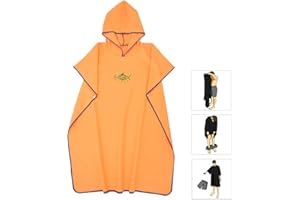 KEYOHOME Poncho Surf Microfibra con Cappuccio Adulti Tessuto ad Asciugatura Rapida per Donna e Uomo