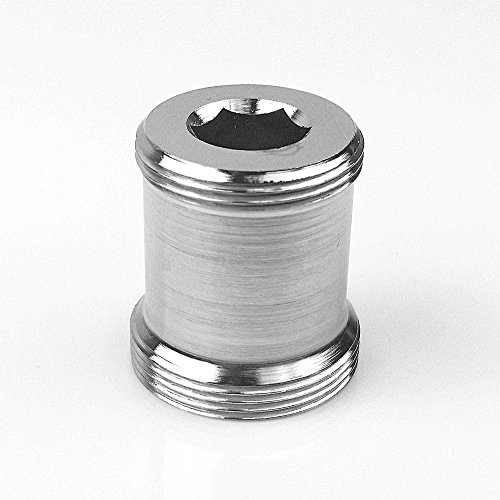 M22 AG x M24 AG, super lang, Gewinde Adapter M22 Aussengewinde auf M24 Aussengewinde, Chrom, für Perlstrahler Gewinde am Wasserhahn M22x1 auf M24x1, verchromt für Luftsprudler Gewinde um z.B. Aquadea Crystal-Wasser-Wirbler anzuschließen