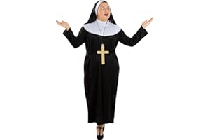 Funidelia | Déguisement Nonne pour Femme Taille 3XL Religieux, Nun, Sister Act, Professions - Couleur: Noir, Accessoire pour déguisement - Déguisements Amusants pour Vos soirées.