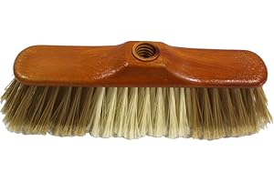 KEROPPA Cepillo para Parquet y Tarimas Escoba para Barrer Cepillo de Limpieza del Hogar Cerdas Ultra Finas Suave para Recoger Polvo y Pelusa Marrón y Beige