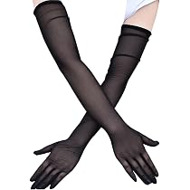 YCShun Kurze Spitzenhandschuhe Für Teeparty, Kostüm-Handschuhe Für Hochzeit, Dinner-Party - Schwarz - Einheitsgröße