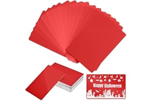 FONLAND Biglietti da visita in metallo, 50 pezzi 10 colori 0,4 mm spazi vuoti in metallo anodizzati per biglietti da visita, per carte regalo fai da te per clienti d'ufficio