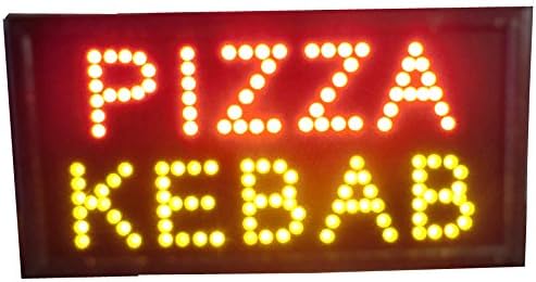 LED SHOP WINDOW HANGING NEON DISPLAY FLASHIN – PIZZA KEBAB. IDEAL FOR SHOP WINDOWS.