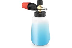 NASTOPEE Snow Foam Lance, 1/4" Quick Release Car Wash Foam Lance Pot, 1000ml Adjustable Snow Foam Gun Sprayer, Pressure Washer Foam Cannon Soap Dispenser Nozzle Bottle for Car Washing, Yard Cleaning
