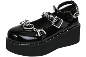 ticticlily Piattaforma delle Donne Mary Janes Scarpe Sweet retrò Gothic Platform Scarpe Chunky Lolita Shoes Scarpe Eleganti in Pelle Verniciata