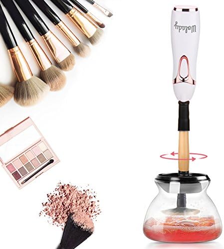 Electric Makeup Brush Cleaner and Dryer, Wolady Automatic Beauty Make up Cleaner Machine, Quick Clean and Dry in Seconds, with 8 Rubber Collars Suitable for All Brush Sizes
