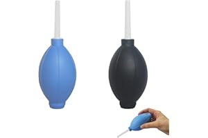 GVIVEJ Jeu de 2 Poussière à Soufflet, Caoutchouc Dust Blower, pour Objectif, Appareil Photo, Capteur, Clavier, Optique Nettoyage des Surfaces Sensibles, Noir Bleu