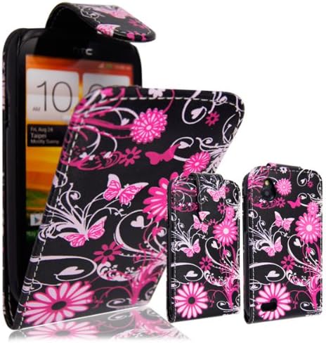 STYLEYOURMOBILE HTC DESIRE X VARIOUS PRINTED PU LEATHER MAGNETIC FLIP CASE SKIN COVER POUCH (New Butterfly)