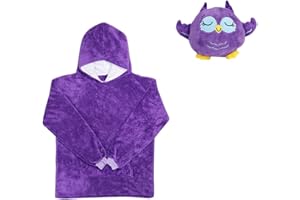 CASKIE Kinder Hoodie Decke Sweatshirt für Mädchen und Jungen 3~6 Jahre, Plüschtiere Verwandeln Sich in Kapuzen - Sweatshirt mit riesiger Tasche