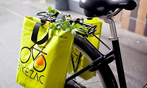 BIKEZAC® Clip-On EINKAUFS-FAHRRADTASCHE (Einseitige Einkaufstasche Faltbar Wasserabweisend Trageschlaufen), BikeZac:Black - 7