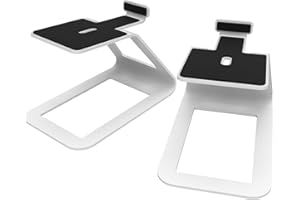 Kanto SE4 Podwyższone stojaki na głośniki biurkowe do średnich głośników półkowych i średnich monitorów studyjnych 7.6 cm-10.2 cm, wysokość 14,2 cm, obsługuje 4 kg, tłumiąca silikonowa wyściółka 2,0