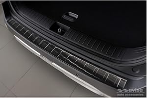 AVISA Osłona zderzaka tylnego ze stali nierdzewnej Nero Kompatybilny z Kia Sportage V 2021- "Ribs"