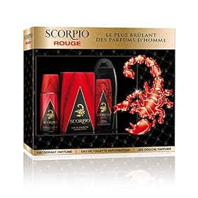 SCORPIO – Coffret 3 produits Rouge – Coffret Cadeau Homme – Eau de toilette flacon 75ml, Gel Douche 250ml et Déodorant atomiseur 150ml