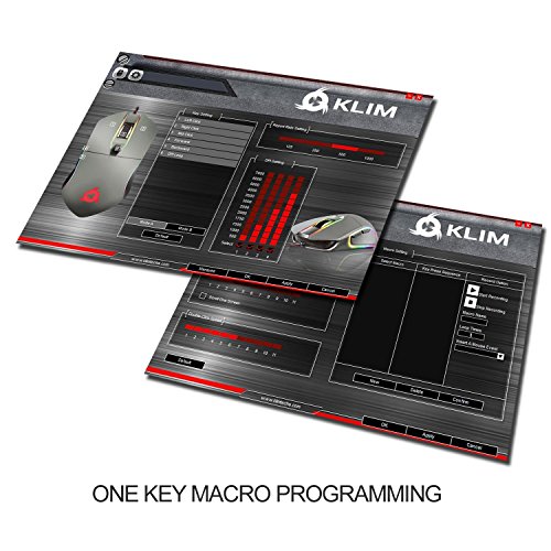 KLIM AIM Rat  n Gaming Chroma RGB-NUEVO-PRECISO-Cable USB Personalizable de 500 a 7000 DPI Botones programables   Dise  ado para todos los tama  os de manos-Excelente agarre ambidiestro para juegos