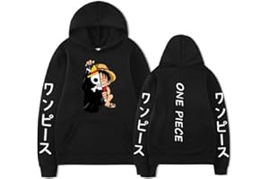 LIAOPUFUS Homme Sweat à Capuche One Piece Impression Fans Hoodie Motif Animation Homme Caoutchouc Couleur Pure