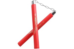AUFIKR Nunchakus Mousse Pratique de Sécurité Rembourré Nunchaku Arts Martiaux Nunchucks pour Enfants Débutants (bâtons Plus épais avec chaîne pivotante en Acier)