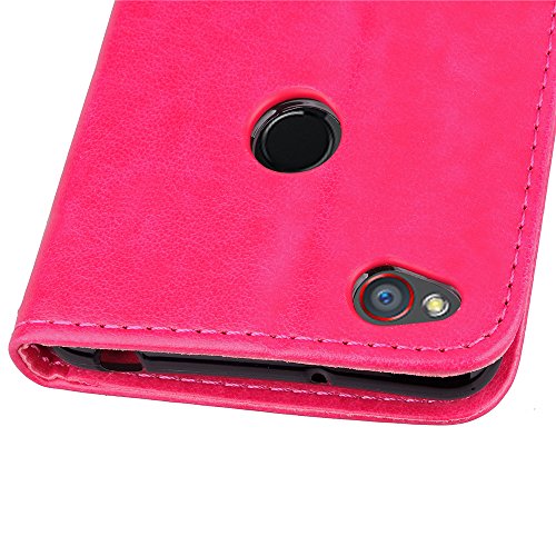 Nubia Z11 mini Hülle, ZTE Nubia Z11 mini Case,Cozy Hut Lucky Clover Muster Kunstleder Ledertasche Schutzhülle Case Tasche Cover Tasche for ZTE Nubia Z11 mini, Bunte Retro Muster Druck Buch-Stil Bookstyle Flip Magnetverschluss Brieftasche Geldbörse Wallet Kreditkarte ID Card Slots PU Leder Beschützer Haut Schutzfolie Schutzhüllen Case Tasche Hülle Etui Schale Ständer Hülle Case mit Weich TPU Innere Hülle Case für ZTE Nubia Z11 mini (5 Zoll) – Rose Red Clover - 7