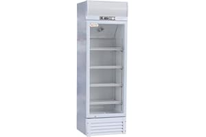 Ristoattrezzature Frigo Vetrina Refrigerata per Bibite - Verticale - Capacità 238 litri - 1 Anta in Vetro - Da 0 a +10°C - 55,5x54x178h cm