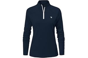 YSENTO Women's Long Sleeve 1/4 Zip Running Sports Tops Golf Shirts - Turquoise - Medium