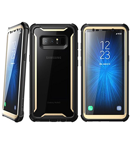 Funda Samsung Galaxy Note 8  i-Blason Ares con protectores de pantalla incorporados para Samsung Galaxy Note 8  2017   transparente  negro oro 