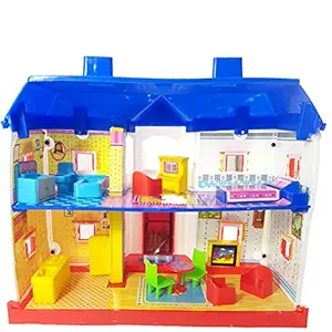 Mini Gifts - Princess Doll House/Play Set for Girls (24 Pcs) -Multicolor (Already Assembled) Free 2 Doll Dress Lace Design
